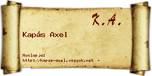 Kapás Axel névjegykártya