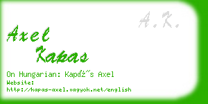 axel kapas business card